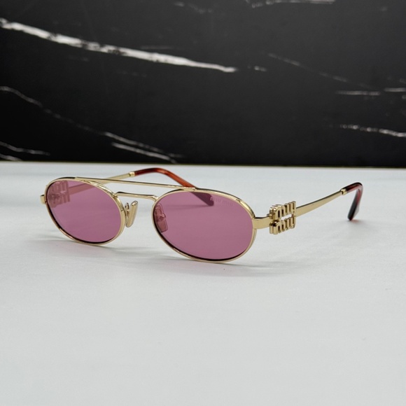 NEW MU54ZS ZVN50D MIU MIU WOMEN SUNGLASSES MU 54ZS ZVN50D GOLD SMU54Z MIU MIU - Picture 2 of 10